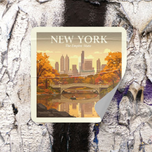 Vintages New York Quadratischer Aufkleber