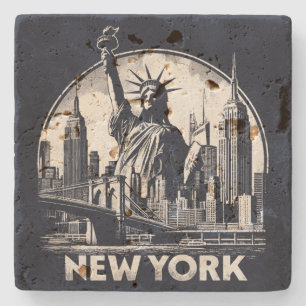 Vintages New York Steinuntersetzer