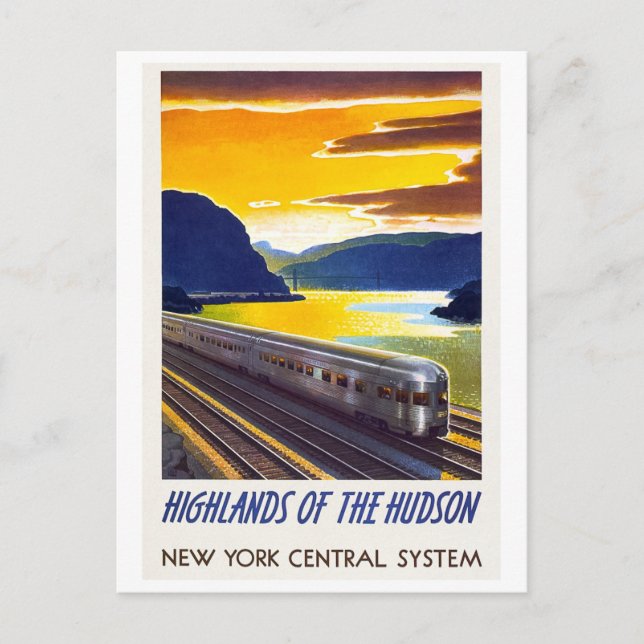 Vintages New Yorker Eisenbahnplakat Postkarte (Vorderseite)