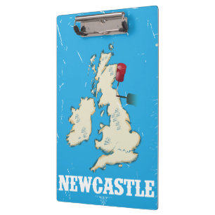 Vintages Newcastle-Reiseplakat Klemmbrett
