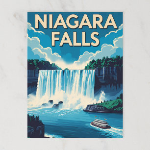 Vintages Niagara Falls Tour Boat Postkarte