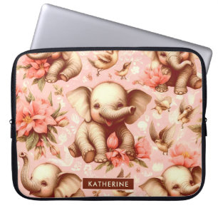 Vintages Niedliches Baby Elephant Muster Laptopschutzhülle