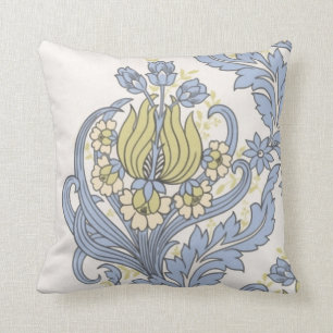 Vintages Niedliches blaues Blumenmuster Kissen