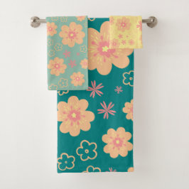 Vintages Niedliches Blumenmuster Set