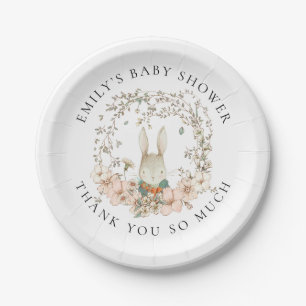 Vintages Niedliches BunnyDanke, Boy Baby Dusche Pappteller