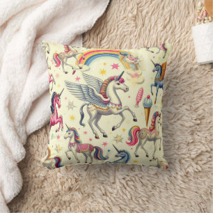 Vintages Niedliches Einhornmuster Kissen