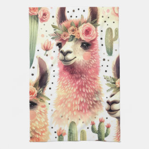 Vintages Niedliches Llama Geschirrtuch