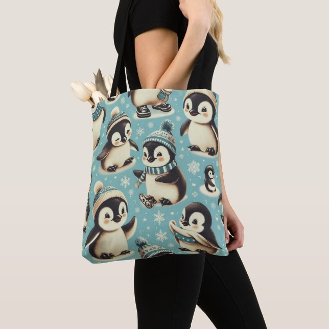 Vintages Niedliches Pinguin-Muster Tasche (Von Nahem)