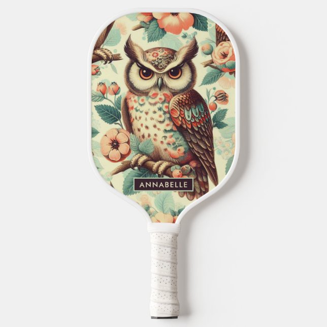 Vintages Niedliches Schälmuster Pickleball Schläger (Vorderseite)