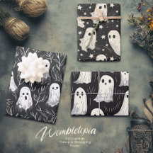 Vintages Niedliches Spooky Ghosts Halloween Paper