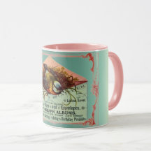 Vintages Nistierpapier für Vögel Tasse com aquamar