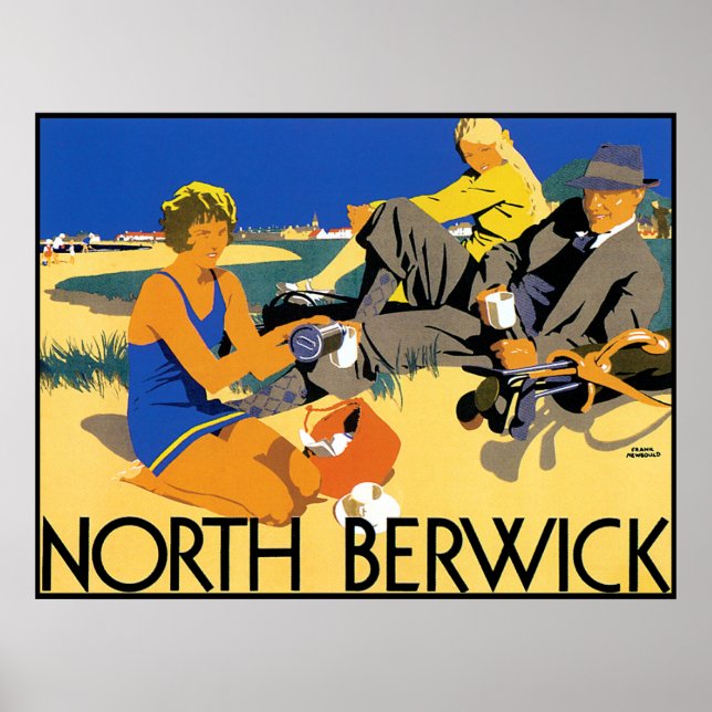 Vintages North Berwick Beach Poster (Vorne)