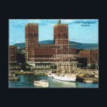 Vintages Norwegen, Oslo City CHall und Hafen Postkarte<br><div class="desc">Vintages Norwegen,  Oslo City CHall und Hafen</div>