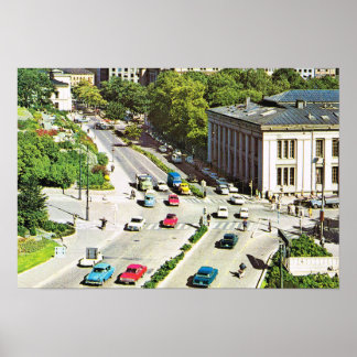 Vintages Norwegen, Oslo Stadtzentrum Poster
