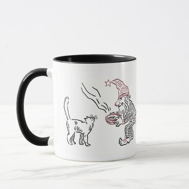 Vintages Norwegisches Genom Fütternd Katze - Tasse (Links)