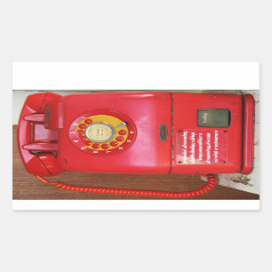 Vintages Nostalgisches altklassisches Retro-Telefo Rechteckiger Aufkleber