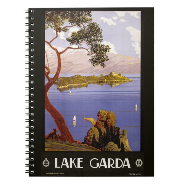 Vintages Notebook am Gardasee Notizblock (Vorderseite)