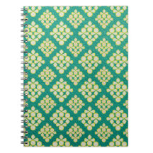 Vintages Notebook im Hintergrund