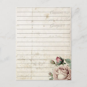 Vintages Notepad Blumenpapier Postkarte