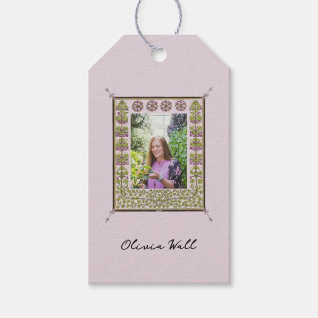 Vintages Nouveau Frame Reader Foto Geschenk Leseze Geschenkanhänger (Vorderseite)