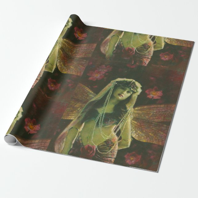Vintages Nymphen-Verpackungs-Papier Geschenkpapier (Ungerollt)
