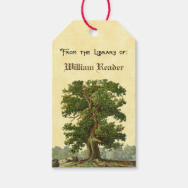Vintages Oak Tree Buchzeichen Tag Geschenkanhänger