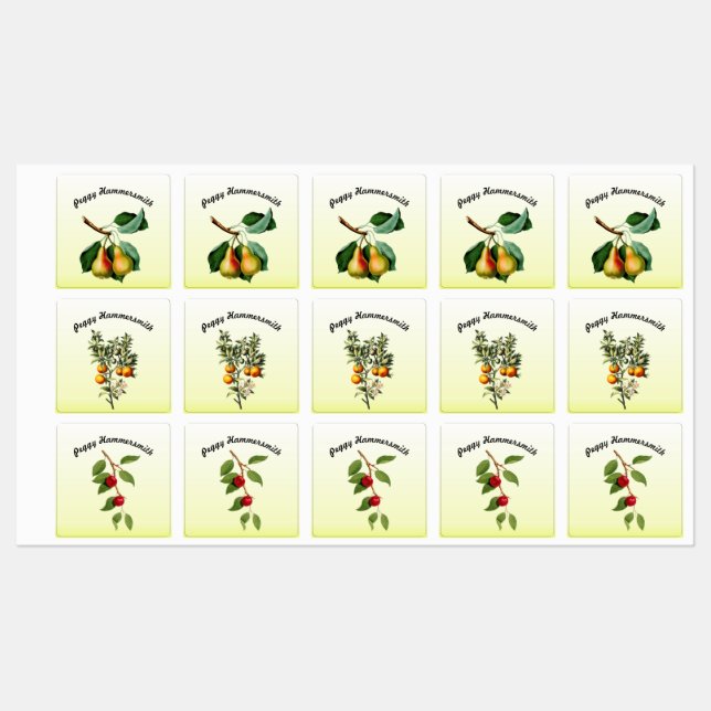 Vintages Obst Personalisiert Etiketten (Blatt)