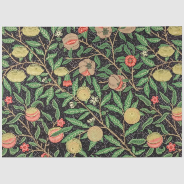 Vintages Obst und Blume Dunkle Akademie Seidenpapier (Vorderseite)