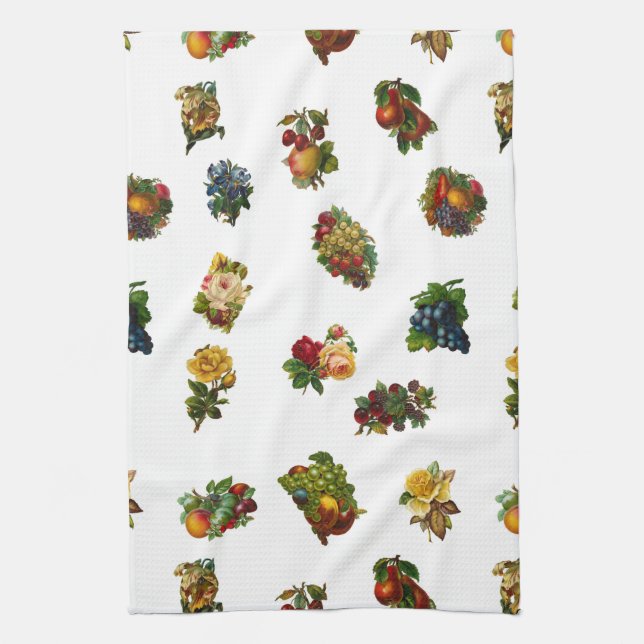 Vintages Obst und Blume Handtuch (Vertikal)