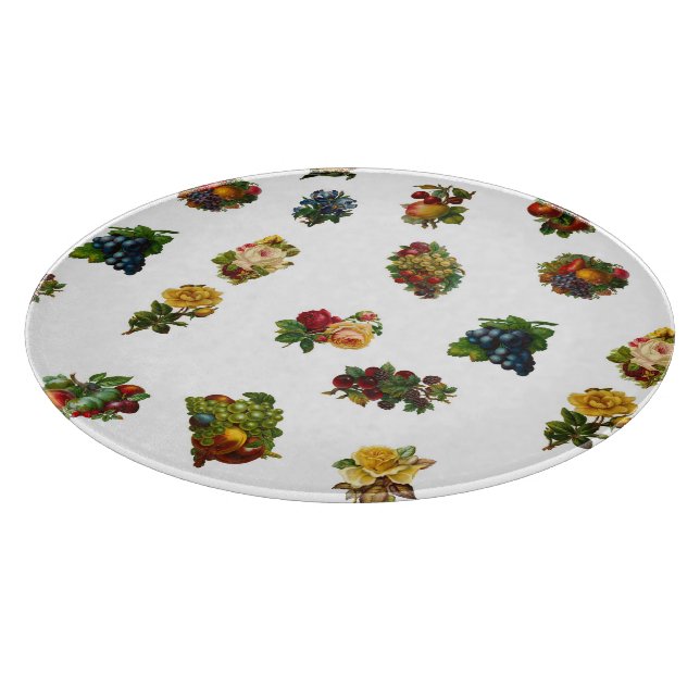 Vintages Obst und Blume Schneidebrett (Ecke)