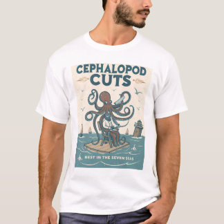 Vintages Octopus Barber Shirt - "Cephalopod Cuts"