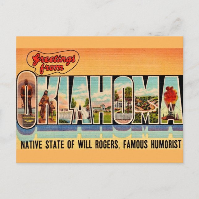 Vintages Oklahoma Grußkarte Postkarte (Vorderseite)