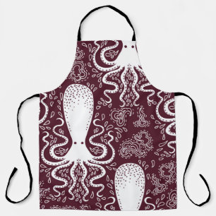 Vintages Oktopus-Muster. Schürze