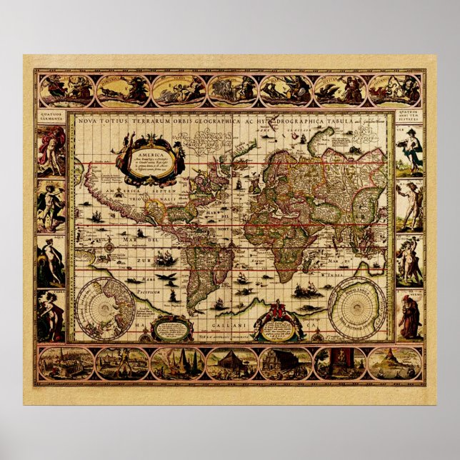 Vintages Old World Map Poster (Vorne)