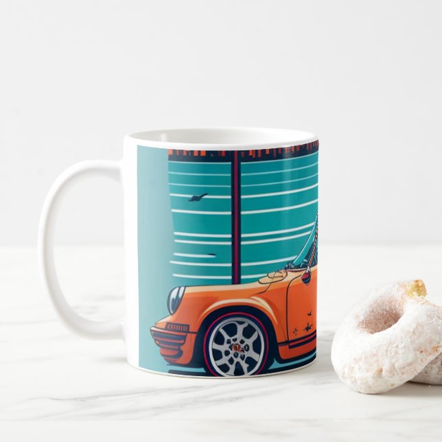 Vintages Oldtimer Kaffeetasse (Mit Donut)