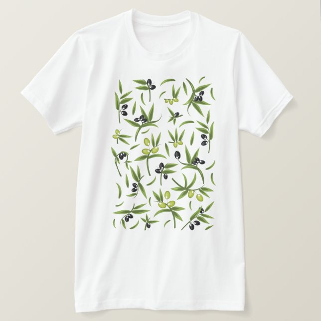 Vintages Olivenmuster T-Shirt (Design vorne)