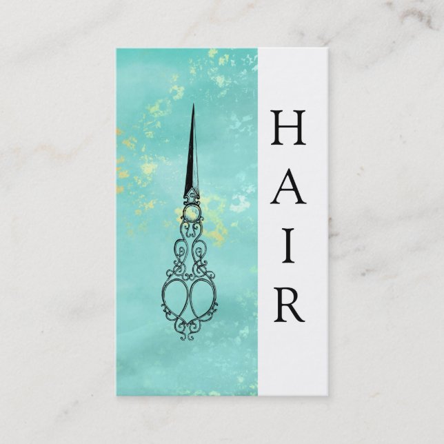 *~* Vintages Ombre viktorianisches Scheren HAAR Visitenkarte (Vorderseite)