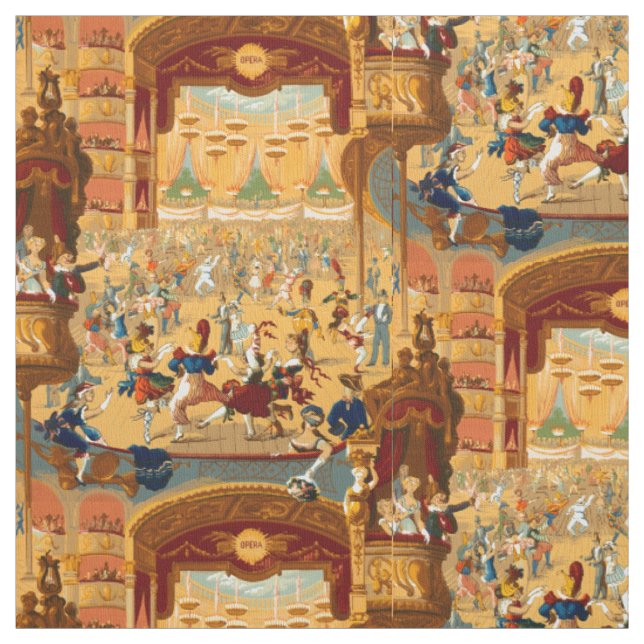 Vintages Opernhaus Masquerade Ball Muster Stoff (Muster)
