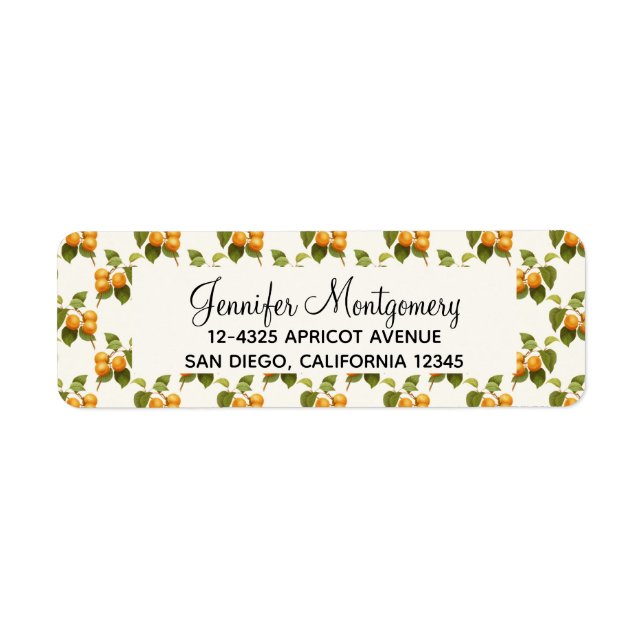 Vintages Orange Apricots Wasserfarbmuster (Vorne)