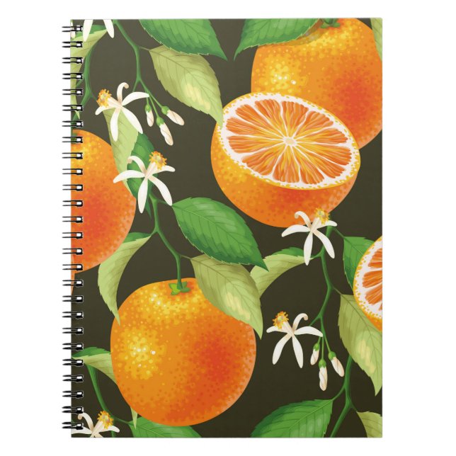 Vintages orangefarbenes Muster Notizblock (Vorderseite)