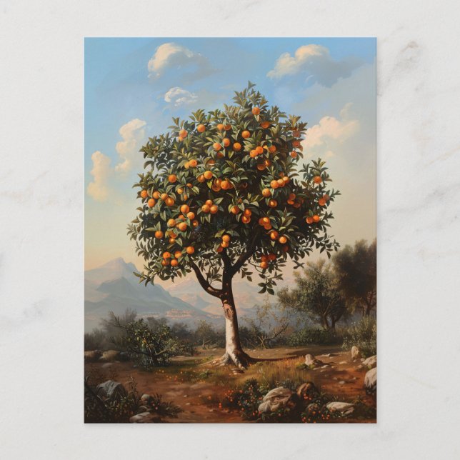 Vintages Orangenbaumgemälde Postkarte (Vorderseite)