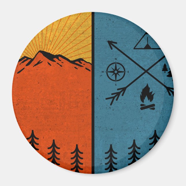 Vintages Oregon Portland Krater Nationalpark Magnet (Vorne)