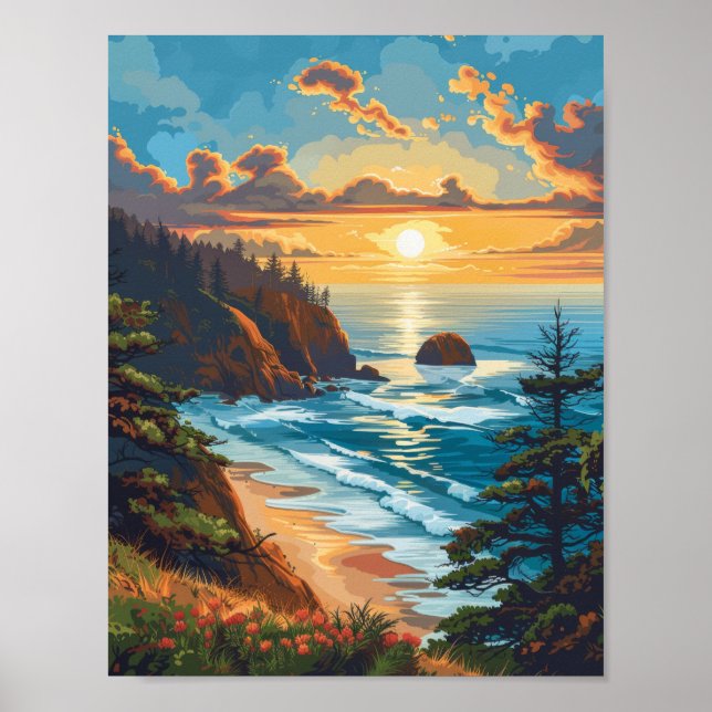 Vintages Oregon Travel Poster (Vorne)