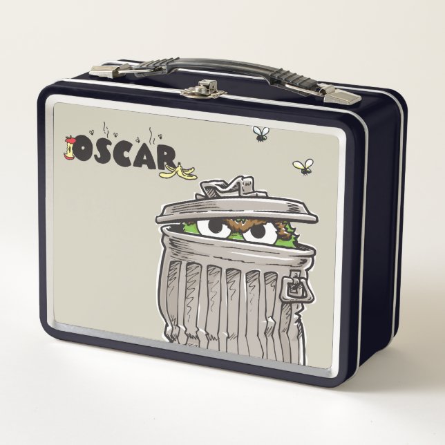 Vintages Oscar in Mülleimer Metall Lunch Box (Vorderseite)