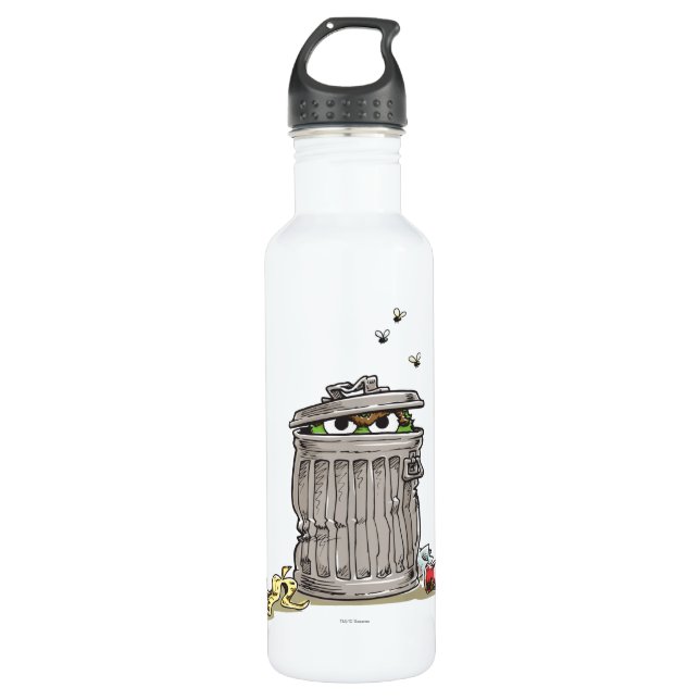 Vintages Oscar in Mülleimer Trinkflasche (Vorderseite)