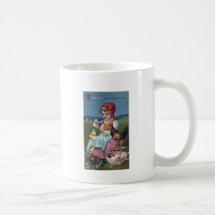 Vintages Ostereier mit Hühnern Kaffeetasse