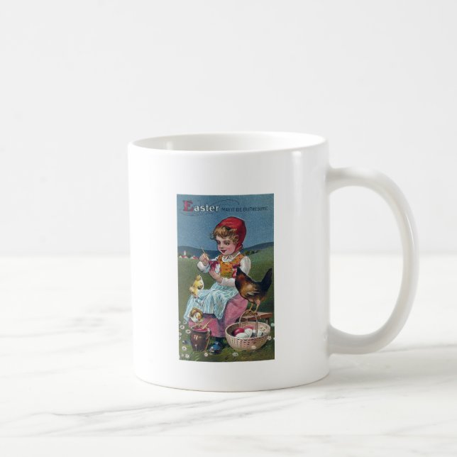 Vintages Ostereier mit Hühnern Kaffeetasse (Rechts)