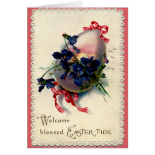 Vintages Ostereier mit Violetten