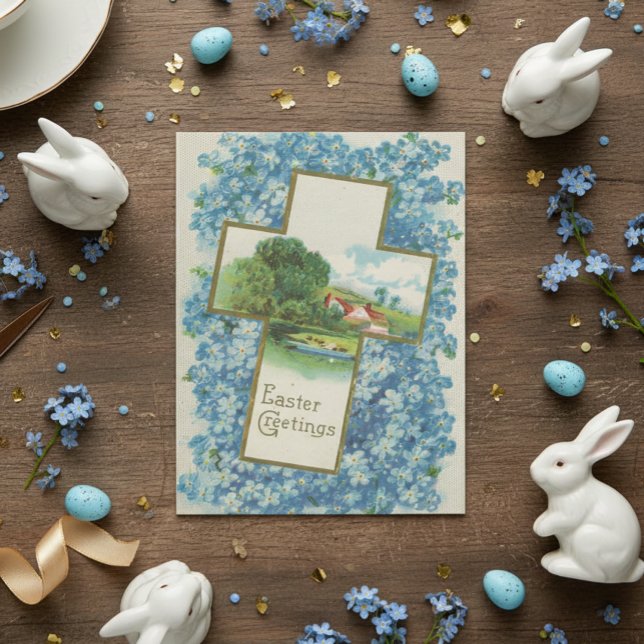 Vintages Ostergrußkreuz Postkarte (Von Creator hochgeladen)