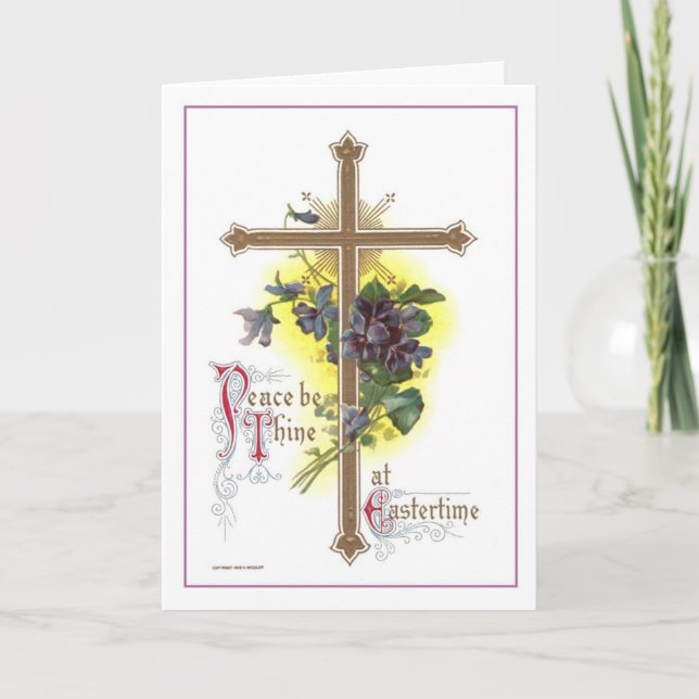 Vintages Osterkreuz Feiertagskarte (Vorderseite)